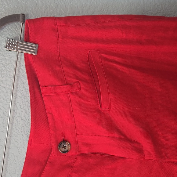 CABI Style 5503 Valentine Trousers Linen Flare Pants in Perfect Red Sz 10 - Picture 5 of 14